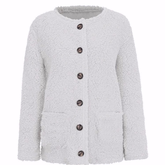 Sweaters - Women's long sleeve button cardigan
